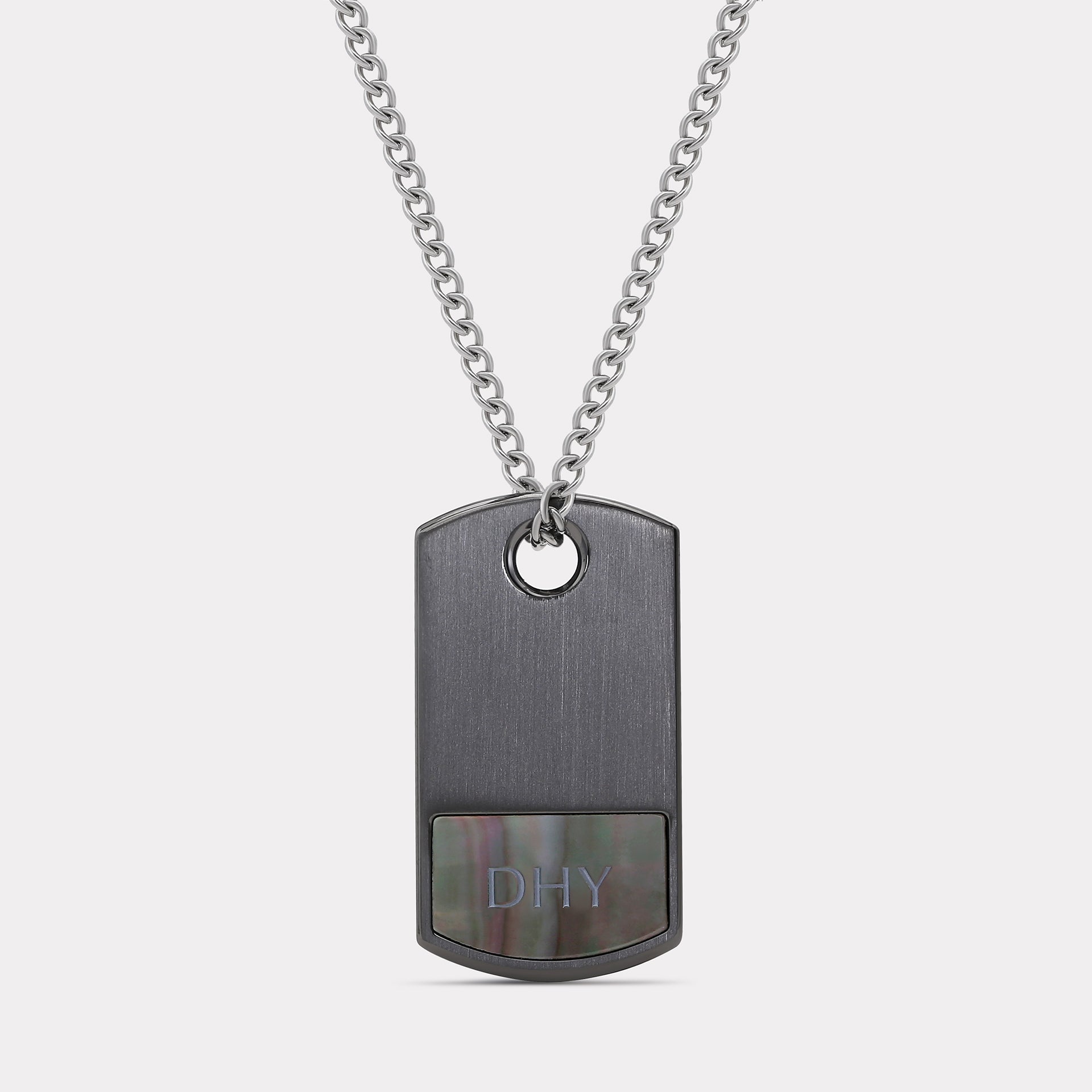 Classically Designed Men s Dog Tag Necklace With Gunmetal Finish Thomas Slim