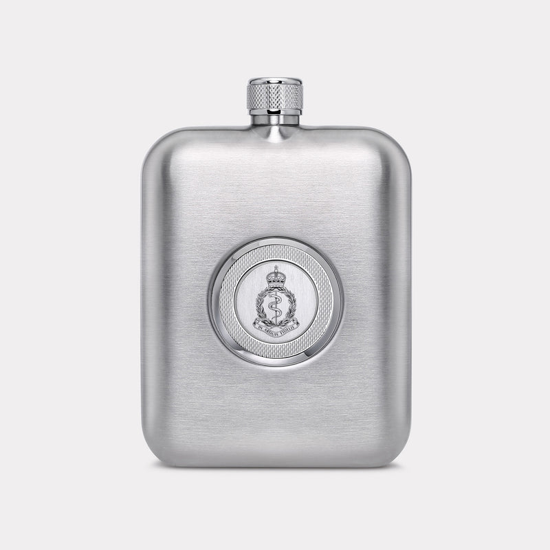 Royal Army Medical Corps Hip Flask - Steel