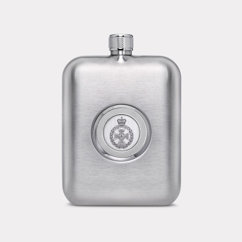 Royal Green Jackets Hip Flask - Steel