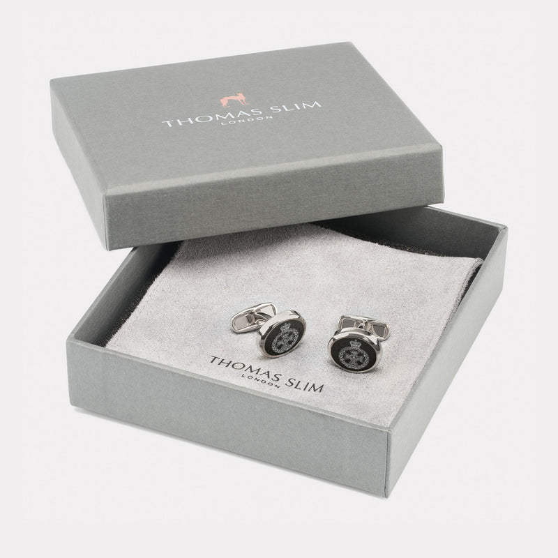 Royal Green Jackets Cufflinks - Palladium