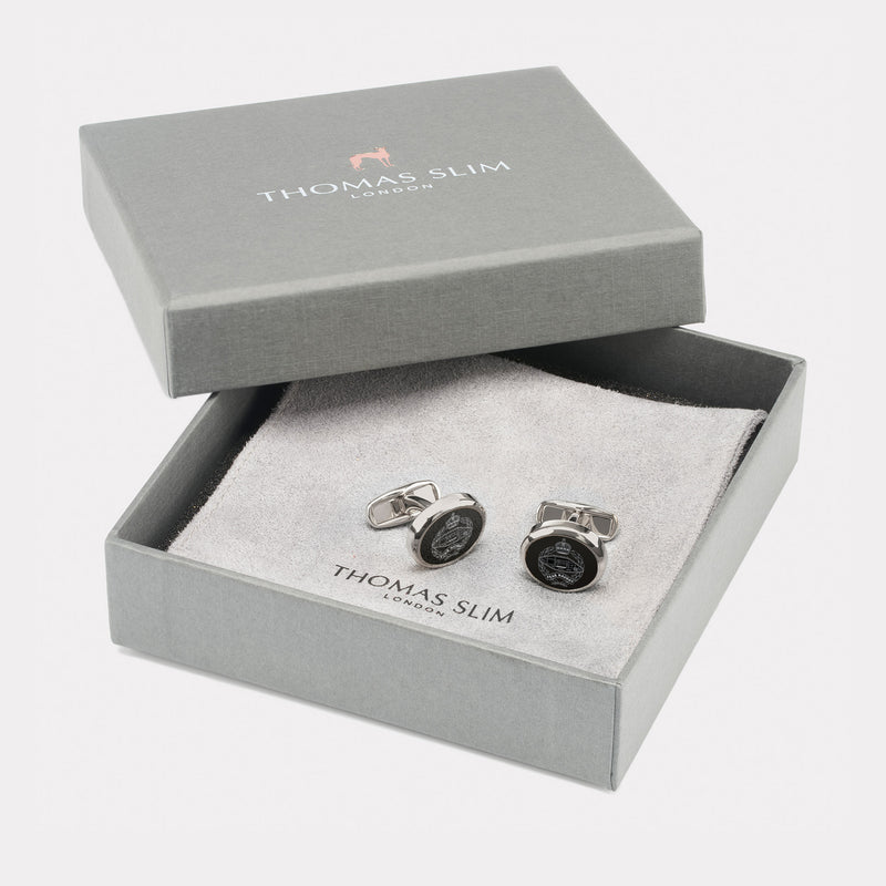 Royal Tank Regiment Cufflinks - Palladium