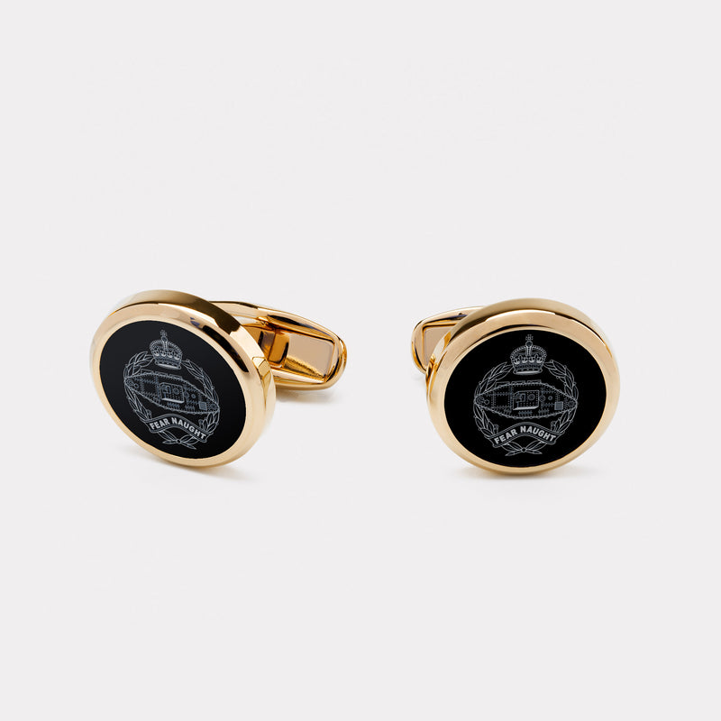 Royal Tank Regiment Cufflinks - Palladium