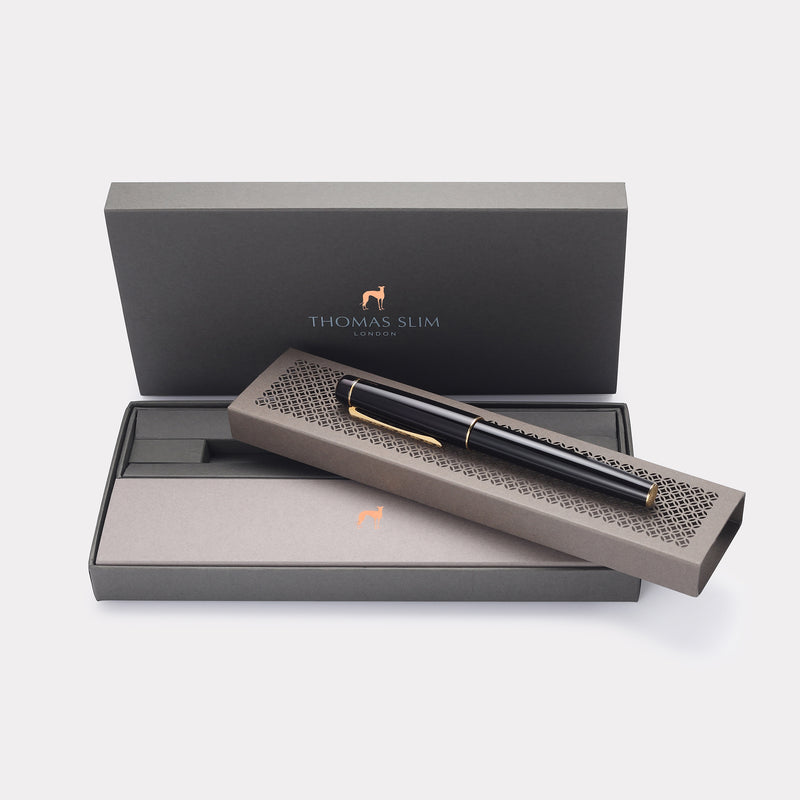 Tangier Classic Black Fountain Pen – Gold (Fulfilment & Shipping Fee)