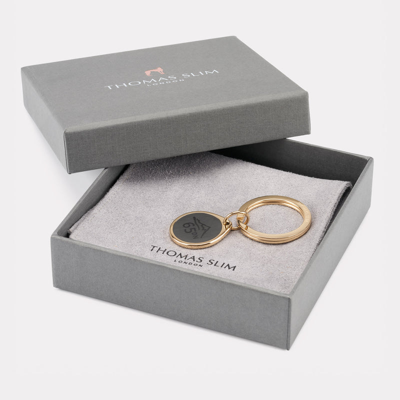 65 Degrees North Keyring - Gold