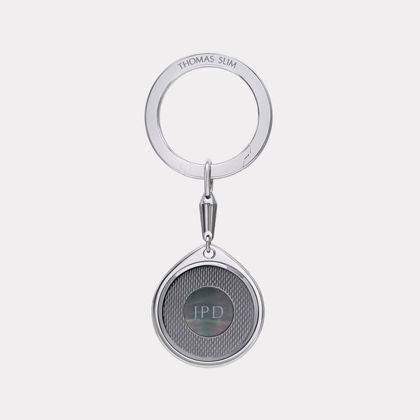 Barley Round Keyring - Gunmetal