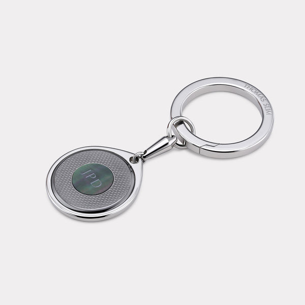 Barley Round Keyring - Gunmetal