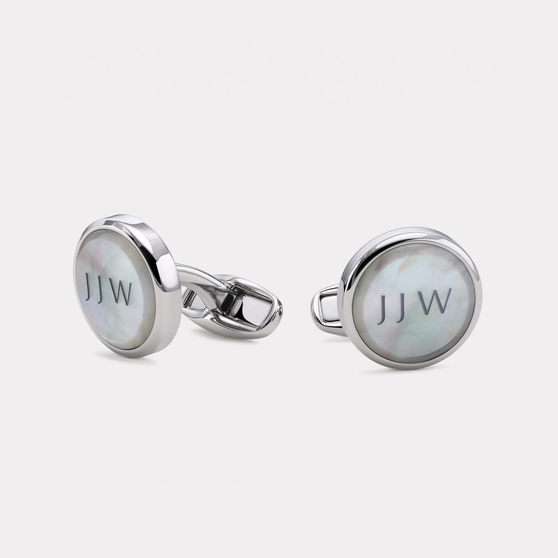 Chamfered Round Cufflinks - Gold