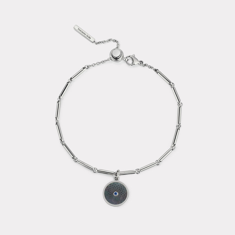 Floral Sterling Silver Bracelet - Rhodium Plate