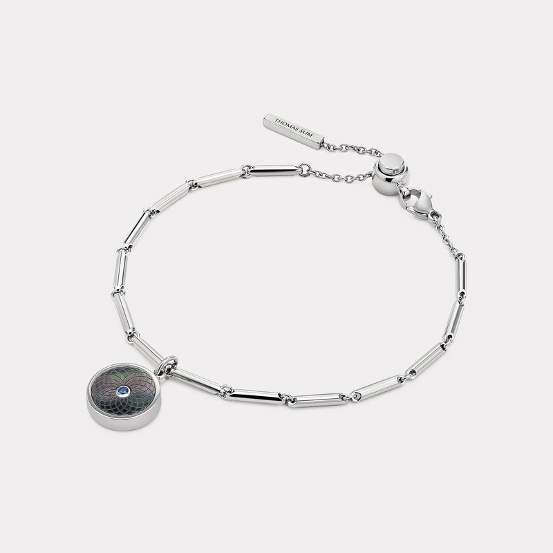 Floral Sterling Silver Bracelet - Rhodium Plate