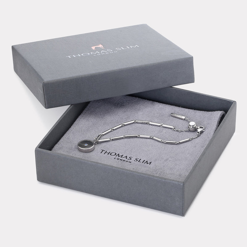 Floral Sterling Silver Bracelet - Rhodium Plate