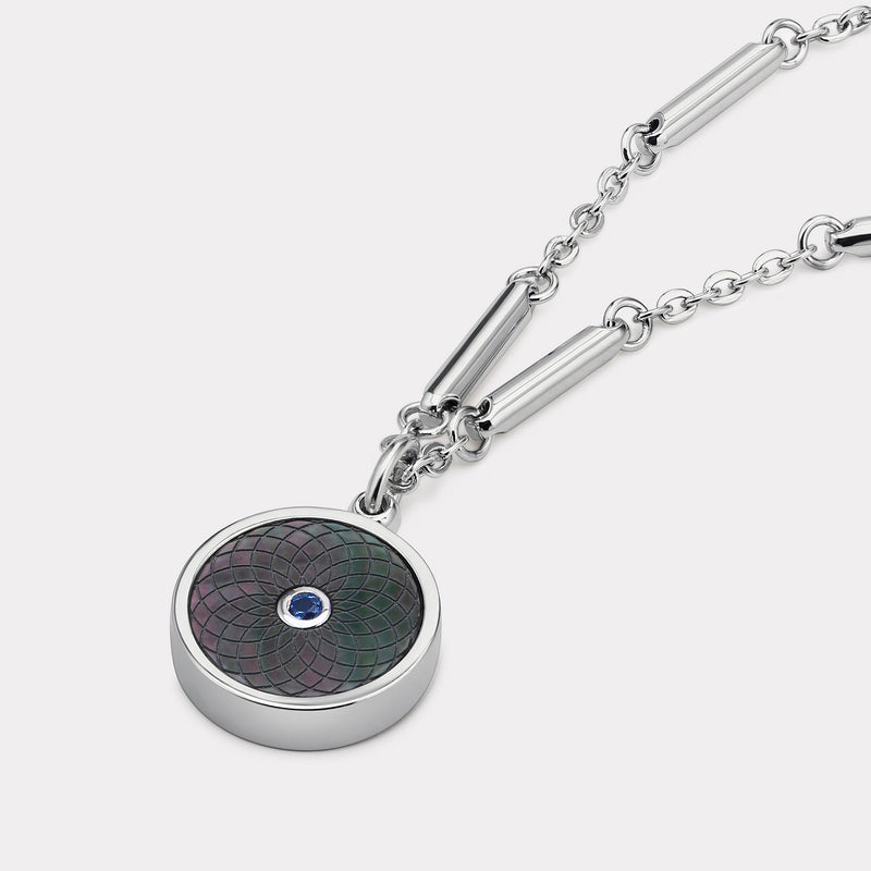 Floral Sterling Silver Necklace - Rhodium Plate