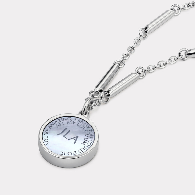 Floral Sterling Silver Necklace - Rhodium Plate