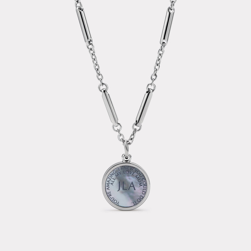 Floral Sterling Silver Necklace - Rhodium Plate