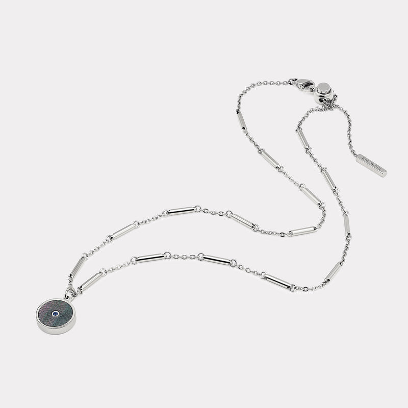 Floral Sterling Silver Necklace - Rhodium Plate