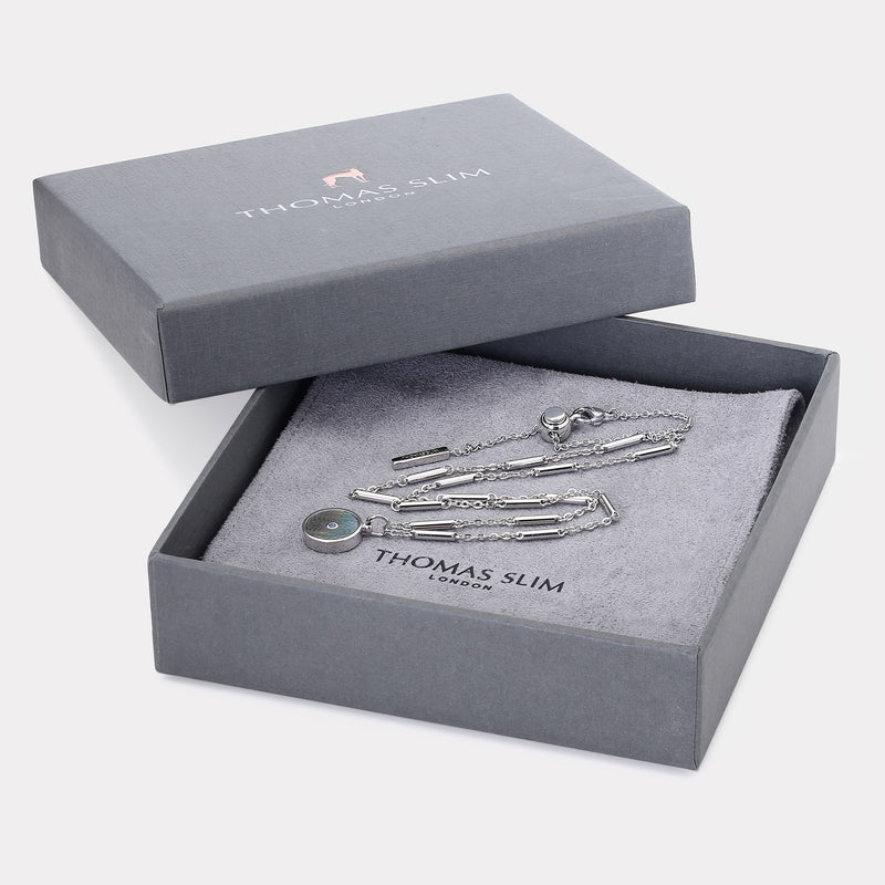Floral Sterling Silver Necklace - Rhodium Plate