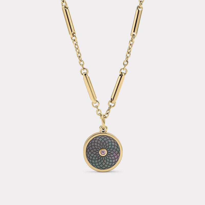 Floral Sterling Silver Necklace - Gold Vermeil