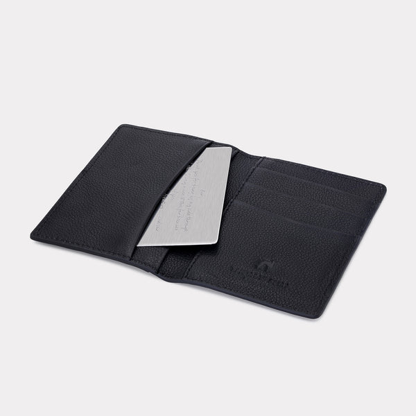 Leather Card Wallet - Black