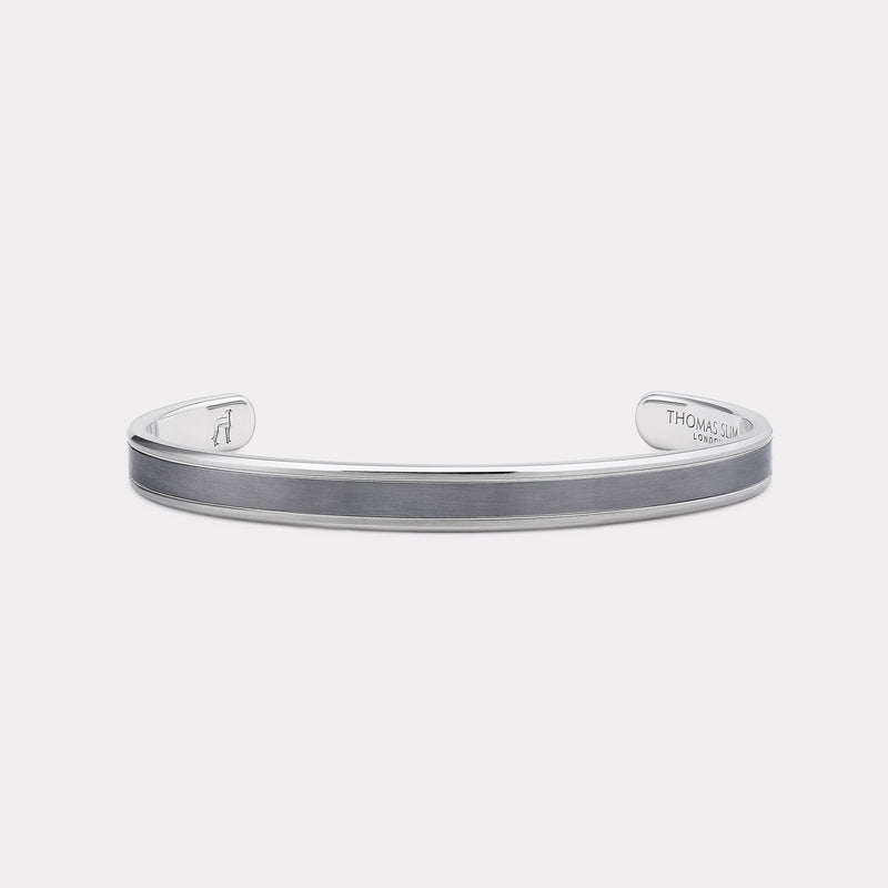 Men's Chamfered Cuff Bracelet - Gunmetal