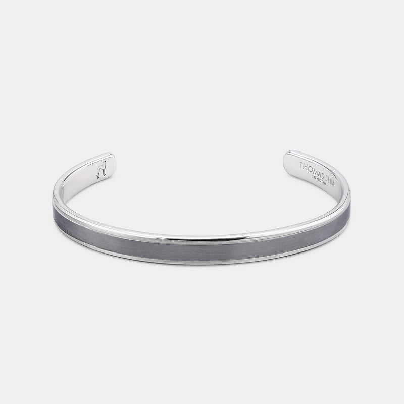 Men's Chamfered Cuff Bracelet - Gunmetal