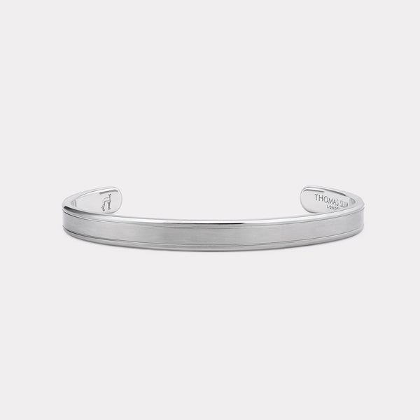 Men's Chamfered Cuff Bracelet - Steel