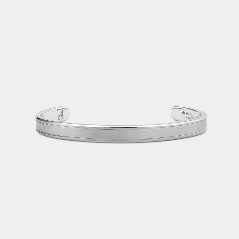 Men's Chamfered Cuff Bracelet - Gunmetal