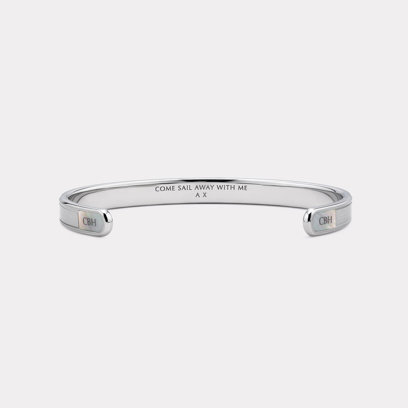 Men's Chamfered Cuff Bracelet - Steel