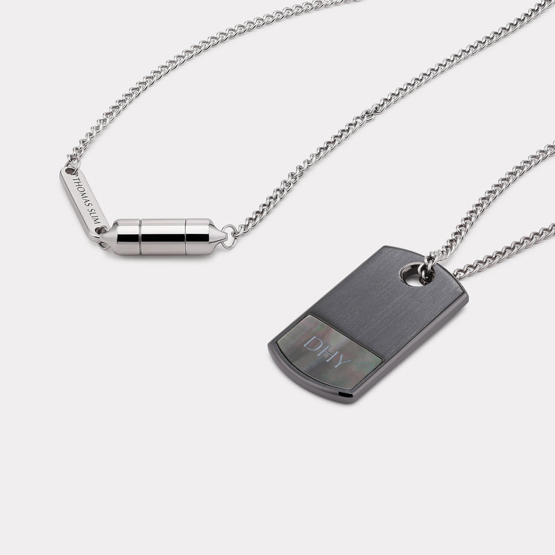 Men’s Dog-Tag Necklace - Gunmetal