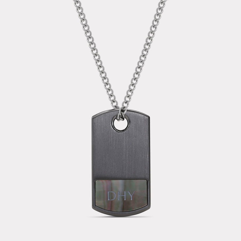 Men’s Dog-Tag Necklace - Gunmetal