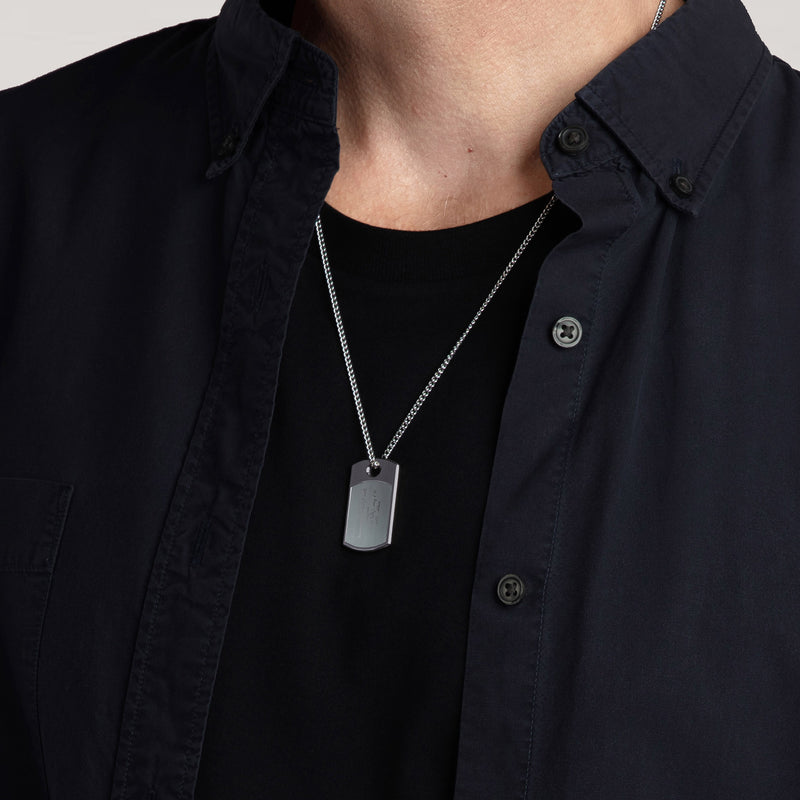 Men’s Dog-Tag Necklace - Gunmetal