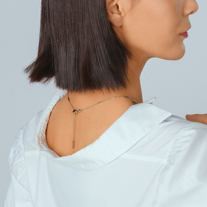 Floral Sterling Silver Necklace - Rhodium Plate