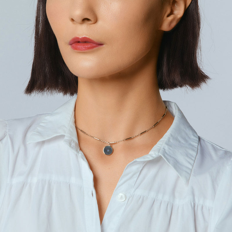 Floral Sterling Silver Necklace - Rhodium Plate