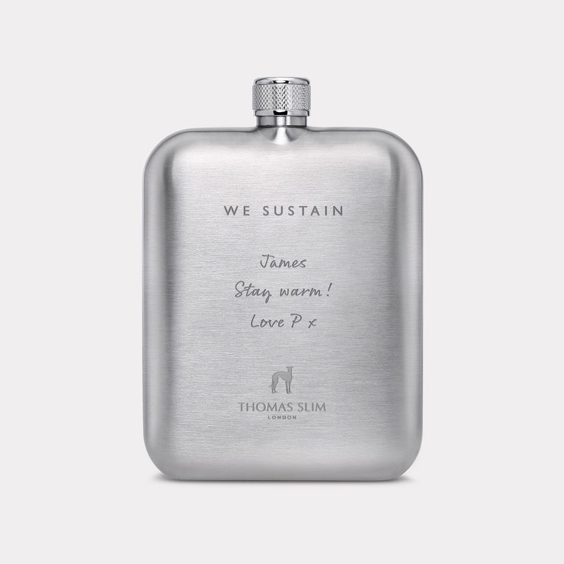 Royal Logistic Corps Hip Flask - Steel