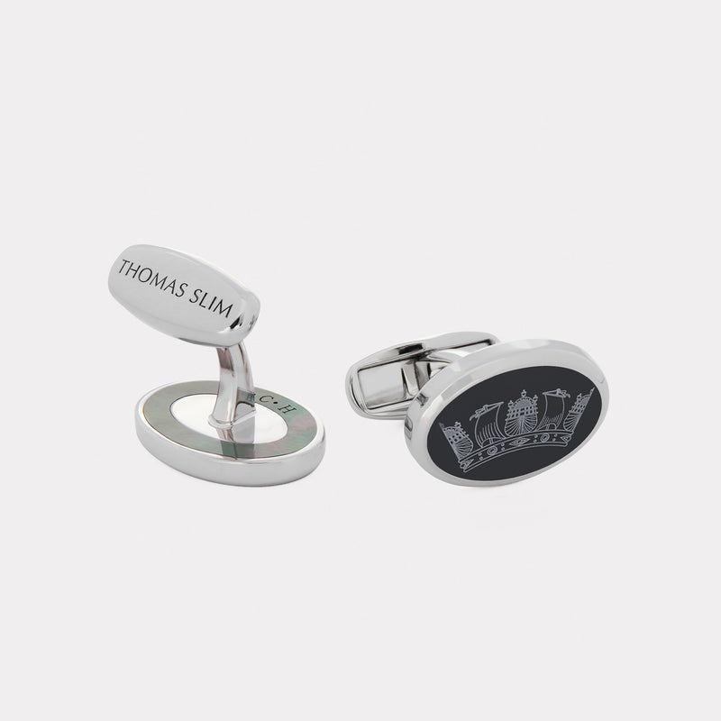 Royal Navy Cufflinks - Palladium