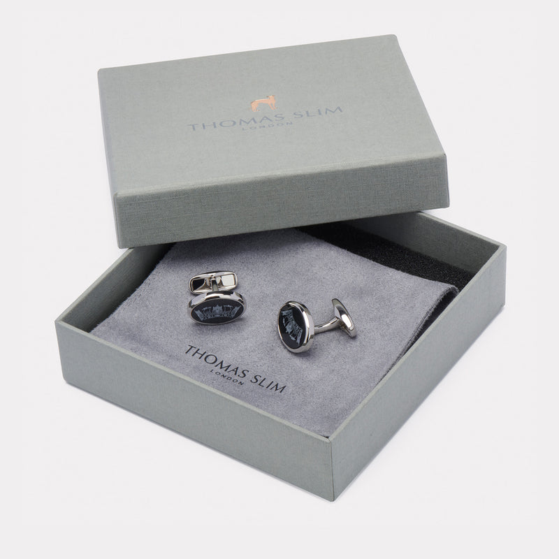 Royal Navy Cufflinks - Palladium